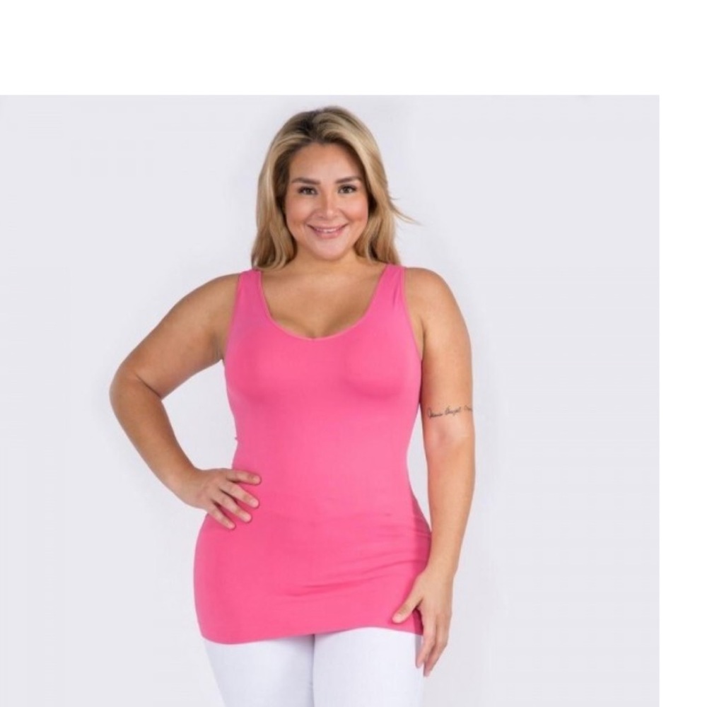 Plus size beautiful pink slimming tank top